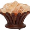 Lampada di sale Himalaya Braciere su Legno Fiore BiciBio