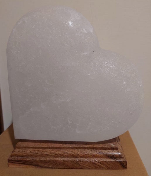 Lampada di Sale Bianco Himalaya Cuore BiciBio Bioprofumeria