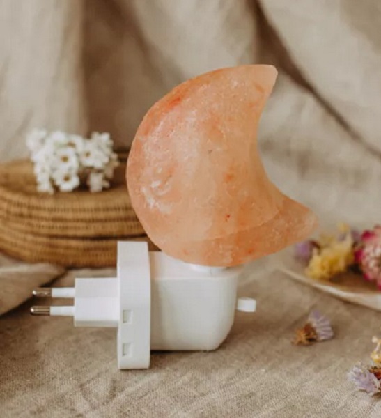 Lampada di sale Luce Notturna a Luna BiciBio Bioprofumeria