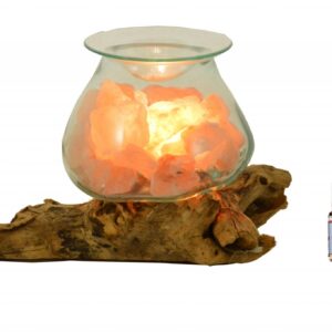 Diffusore UNICO per essenze in vetro, legno e sale rosa Voganto