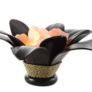 Braciere Margherita Black in sale rosa Voganto con foglie di cocco nere
