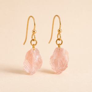 Orecchini Artigianali in Sale Rosa Himalayano | BiciBio Bioprofumeria Palermo