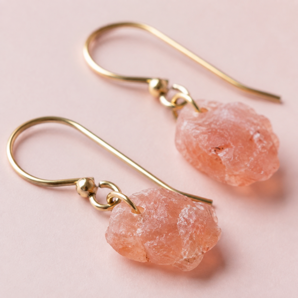 Orecchini Artigianali in Sale Rosa Himalayano | BiciBio Bioprofumeria Palermo