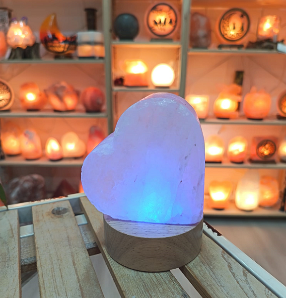 Lampada di Sale Himalayano a Batteria Cuore Rosa Palermo Sicilia