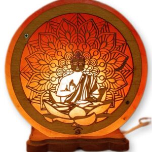 Lampada di sale Himalaya Buddha & Mandala BiciBio Bioprofumeria