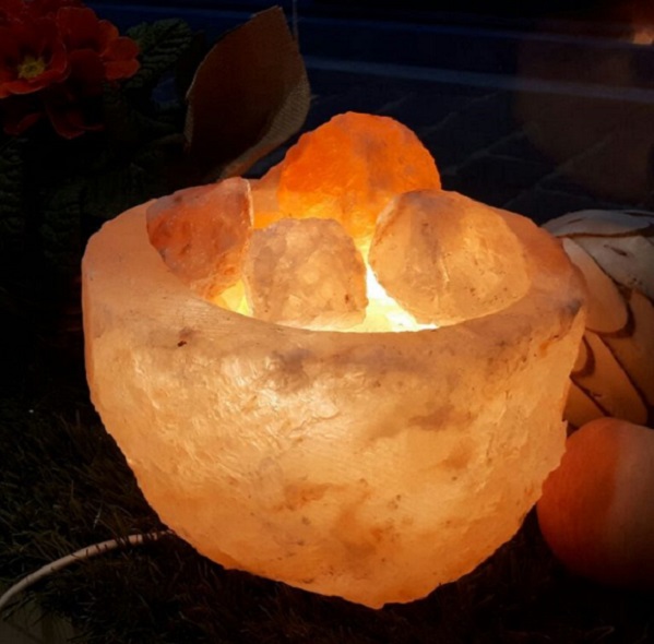 Lampada di Sale Himalaya Braciere Naturale BiciBio Bioprofumeria