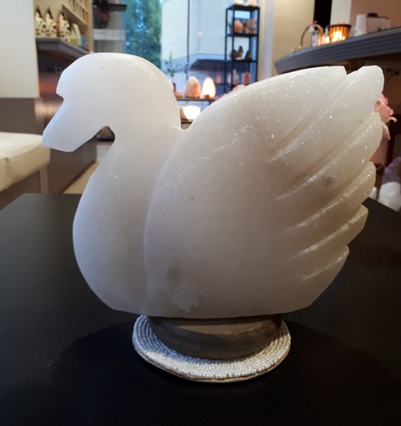 Lampada di Sale Bianco Himalaya Cigno BiciBio Bioprofumeria