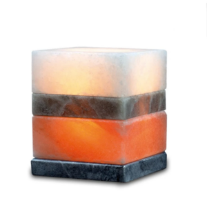 Lampada di Sale Himalaya Cubo Multicolore e Marmo BiciBio