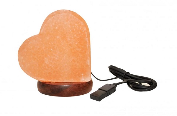 Lampada di Sale Himalaya Cuore USB BiciBio Bioprofumeria