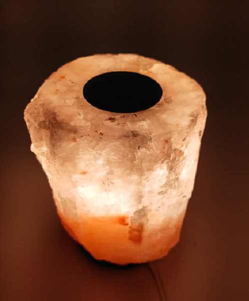Lampada di Sale Himalaya con Diffusore per Aromaterapia BiciBio Bioprofumeria