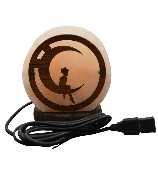 Lampade di Sale Himalaya Ragazza Sulla Luna USB BiciBio Bioprofumeria