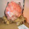 Lampada di Sale Himalayano UNICA Vetro su Legno cm 20 Voganto 