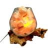 Lampada di Sale Himalayano UNICA Vetro su Legno cm 20 Voganto 