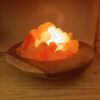 Lampada di Sale Himalayano Artigianale con Base in Ulivo Bicibio Palermo