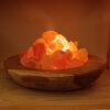 Lampada di Sale Himalayano Artigianale con Base in Ulivo Bicibio Palermo