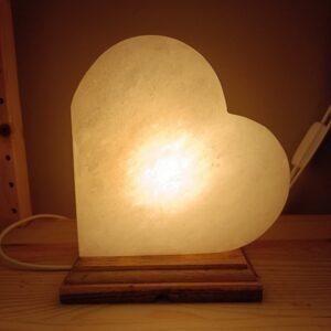 Lampada di Sale Bianco Himalaya Cuore BiciBio Bioprofumeria