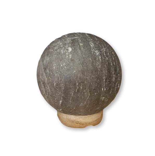Lampada di Sale Himalayano Grigia Sfera BiciBio Bioprofumeria
