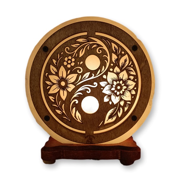 Lampada di Sale Himalayano Personalizzata Yin Yang Bicibio Bio Profumeria