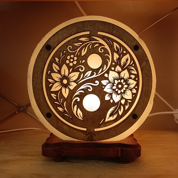 Lampada di Sale Himalayano Personalizzata Yin Yang Bicibio Bio Profumeria