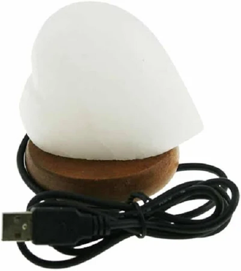 Lampada di Sale Himalaya USB Cuore Bianco BiciBio Bioprofumeria