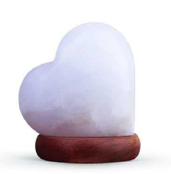 Lampada di Sale Himalaya USB Cuore Bianco BiciBio Bioprofumeria