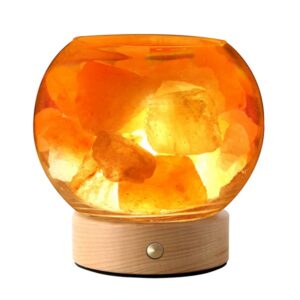 Lampada di Sale Himalayano a Batteria Senza Fili Personalizzata – Lampada Sale Portatile LED | BiciBio Bioprofumeria Palermo