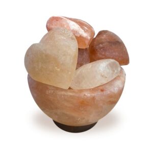 Lampada di sale Himalaya Ciotola con Cuori BiciBio Bioprofumeria