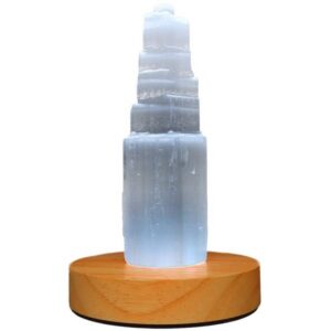 Lampada in Selenite USB con Base LED BiciBio Bioprofumeria