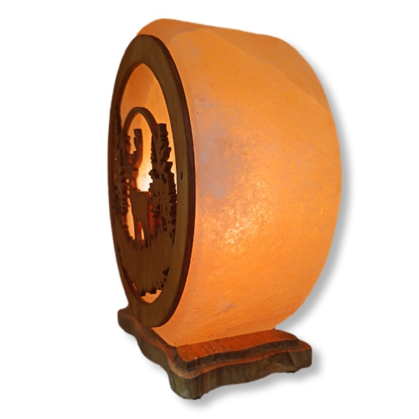 Lampada di Sale Himalaya Personalizzata Paesaggio Montano BiciBio Bioprofumeria