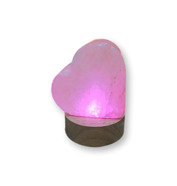Lampada di Sale Himalayano a Batteria Cuore Rosa Palermo Sicilia