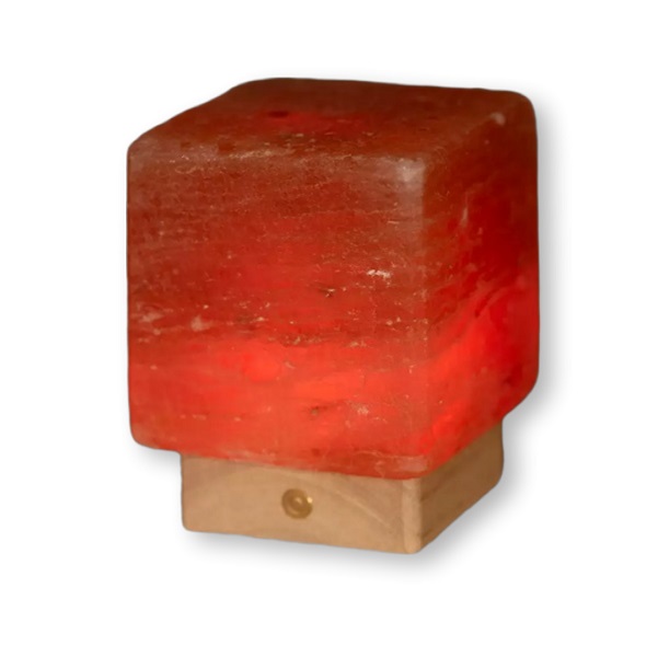 Lampada Sale Himalayano Cubo 2Kg LED RGB a Batteria Senza Fili