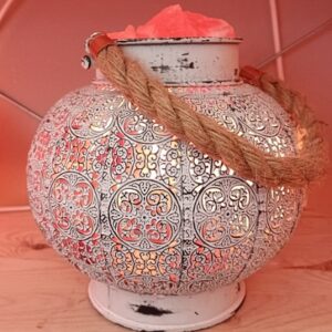Lampada di Sale Himalaya Artigianale Lanterna con Corda BiciBio