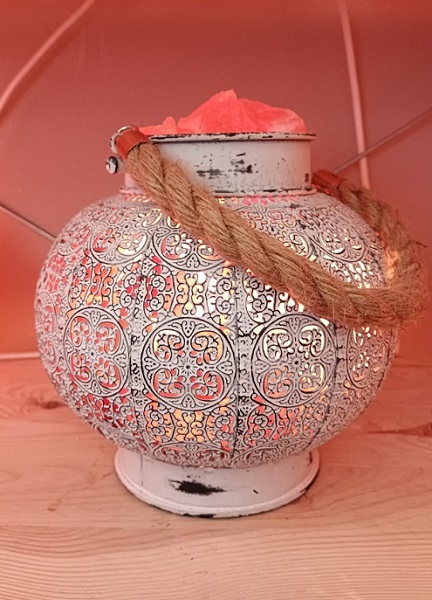 Lampada di Sale Himalaya Artigianale Lanterna con Corda BiciBio