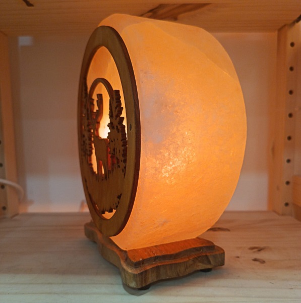 Lampada di Sale Himalaya Personalizzata Paesaggio Montano BiciBio Bioprofumeria