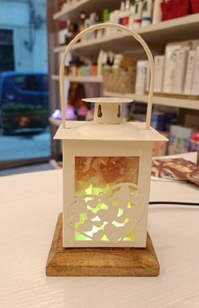 Lanterna Con Cristalli di Sale Himalaya Usb BiciBio Bioptofumeria