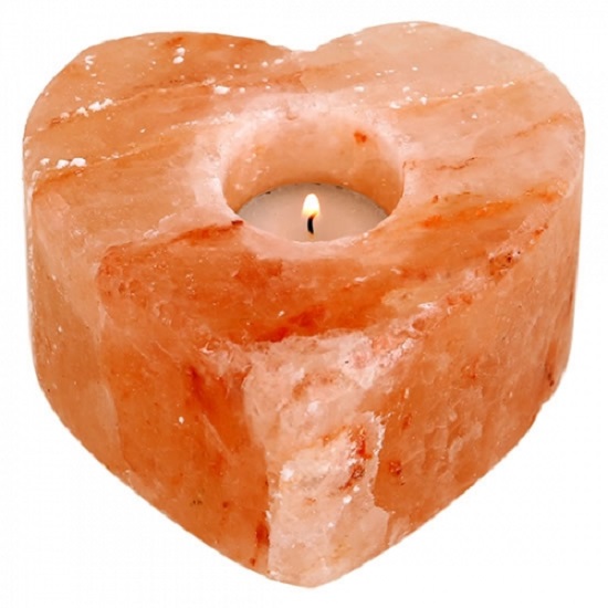 Portacandela in Sale Himalayano “CUORE” BiciBio Bioprofumeria
