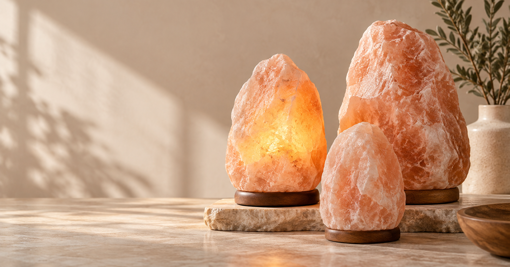 Lampade di sale Himalaya naturali e decorative BiciBio Bioprofumeria
