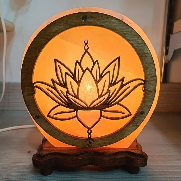 Lampada di sale Himalayano personalizzata Lumina Lotus BiciBio Bioprofumeria Palermo