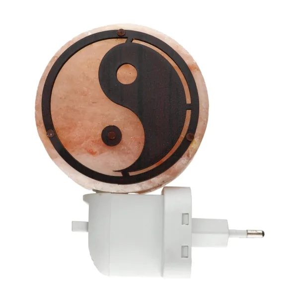Lampada di sale notturna Ying Yang con spina – vista ravvicinata Lampada di sale notturna Ying Yang con spina, vista ravvicinata – BiciBio Bioprofumeria Palermo