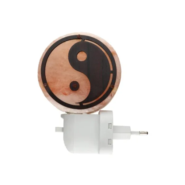 Lampada di sale notturna Ying Yang con spina – vista completa Lampada di sale notturna Ying Yang con spina, vista completa – BiciBio Bioprofumeria Palermo